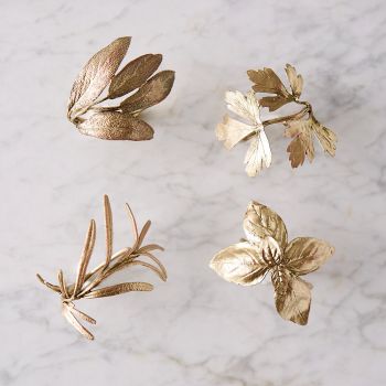 Nest, Gold Italian Herb Napkin Rings